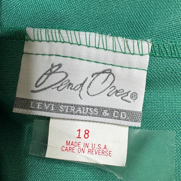 Vintage 90s Bend Over Levis Pants NWT Womens 18 Green Pull On Tapered Leg Formal - Picture 3 of 12